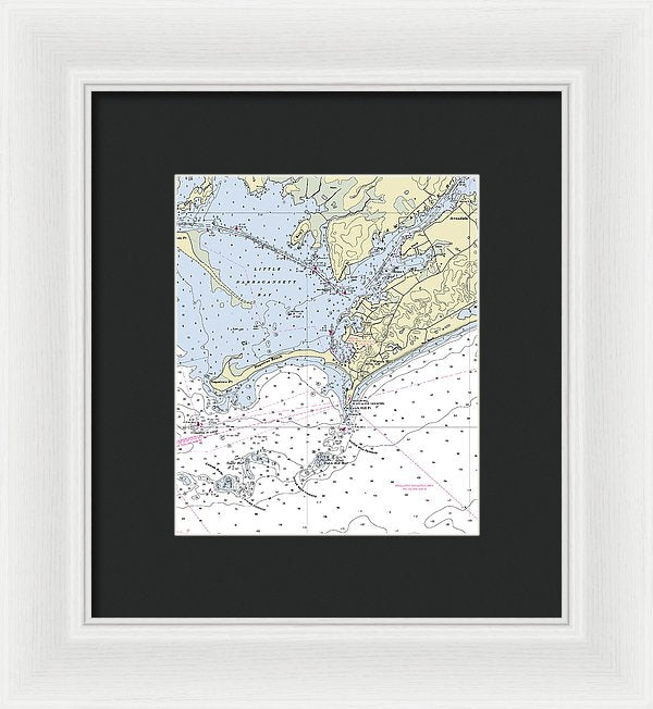 Watch Hill Rhode Island Nautical Chart - Framed Print