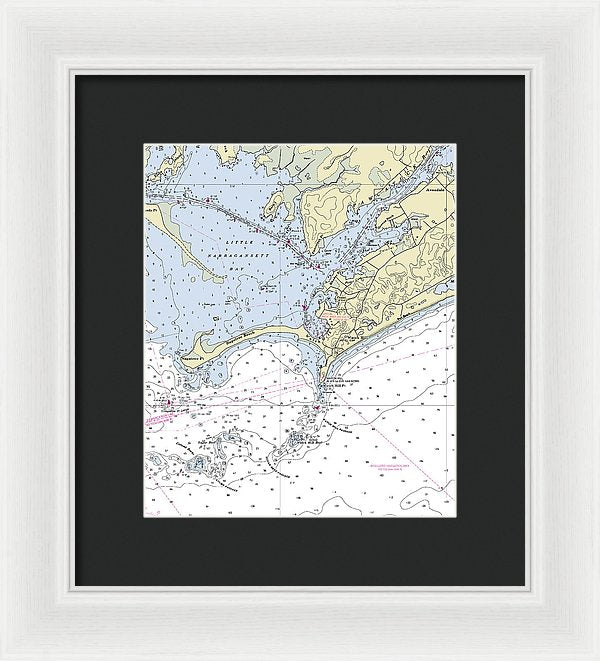 Watch Hill Rhode Island Nautical Chart - Framed Print