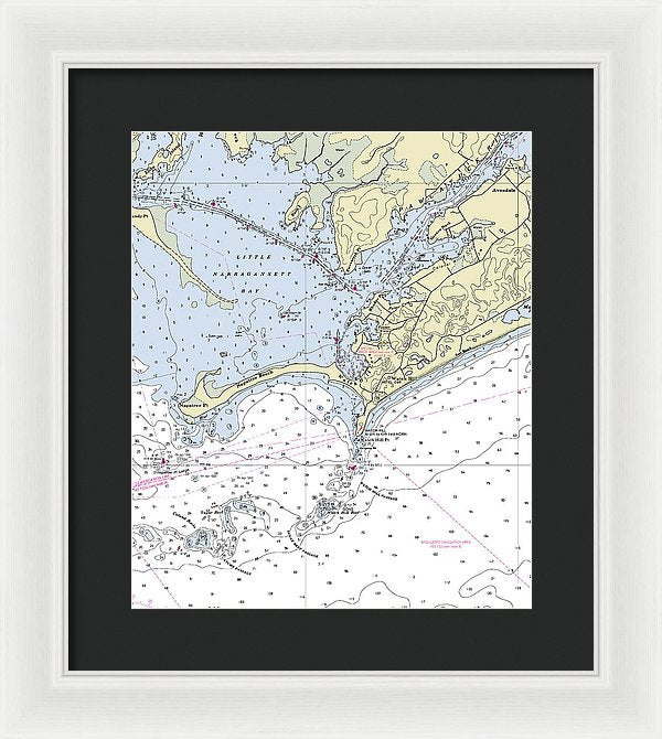 Watch Hill Rhode Island Nautical Chart - Framed Print