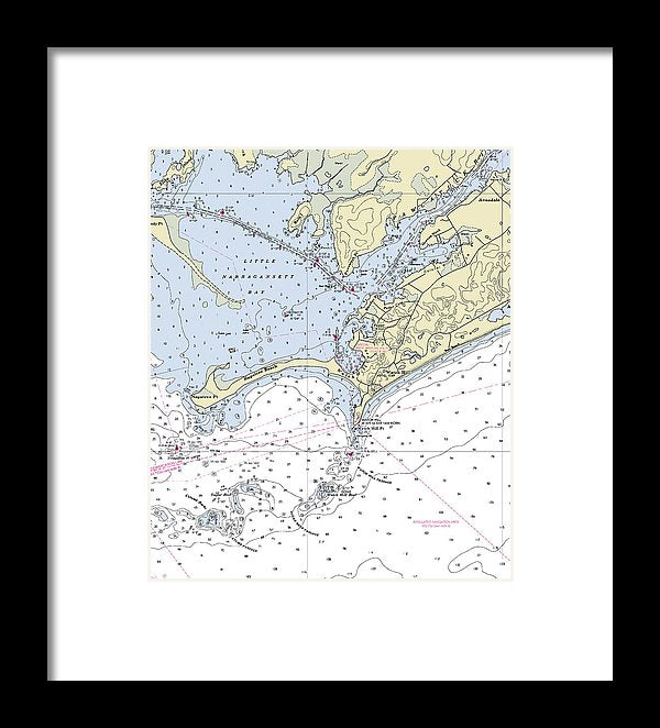 Watch Hill Rhode Island Nautical Chart - Framed Print