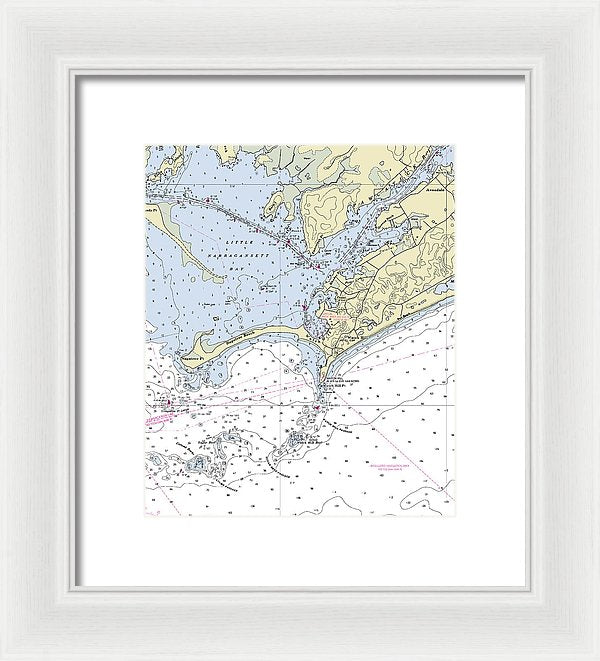 Watch Hill Rhode Island Nautical Chart - Framed Print