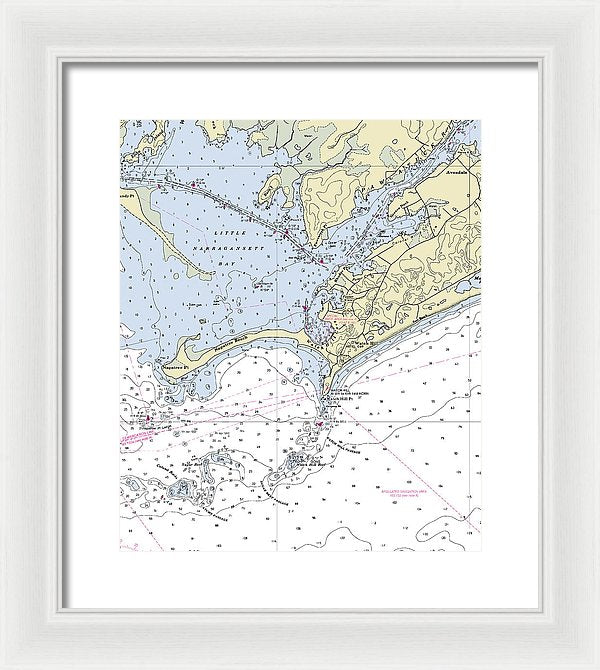 Watch Hill Rhode Island Nautical Chart - Framed Print