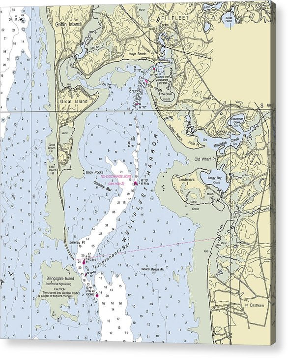 Wellfleet Massachusetts Nautical Chart  Acrylic Print