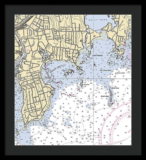 Wescott-connecticut Nautical Chart - Framed Print