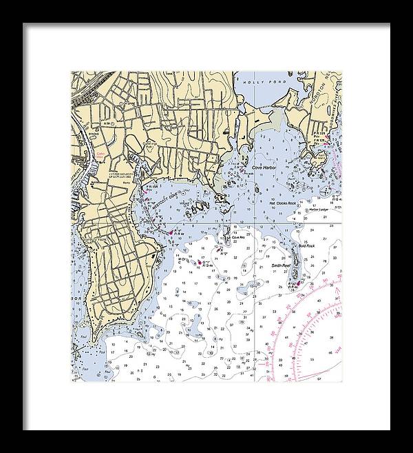 Wescott-connecticut Nautical Chart - Framed Print