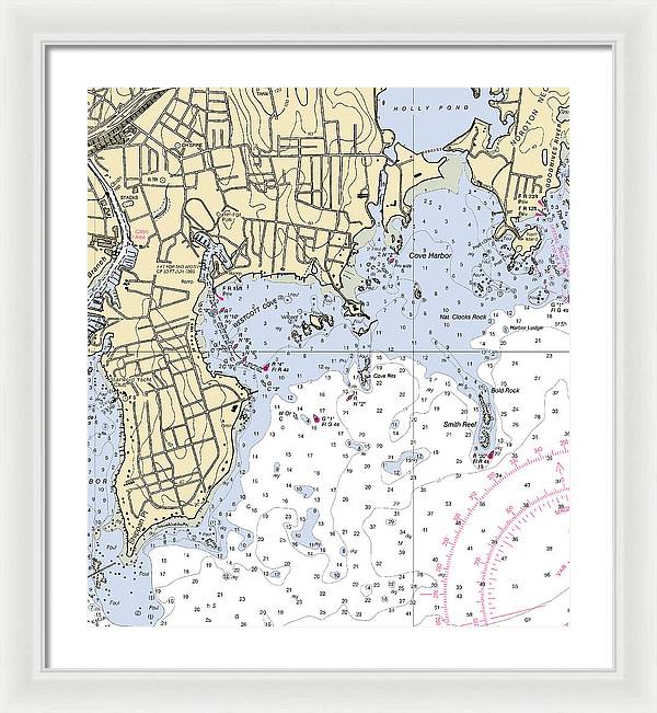 Wescott-connecticut Nautical Chart - Framed Print