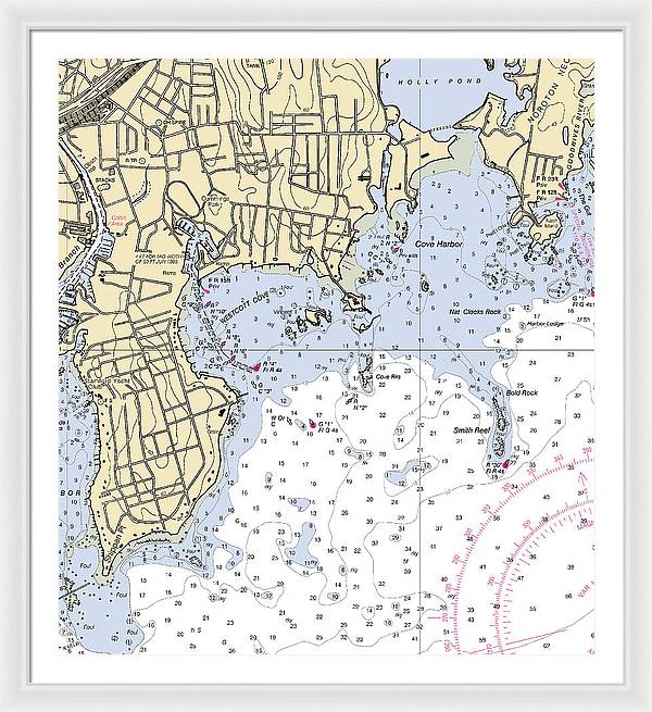 Wescott-connecticut Nautical Chart - Framed Print