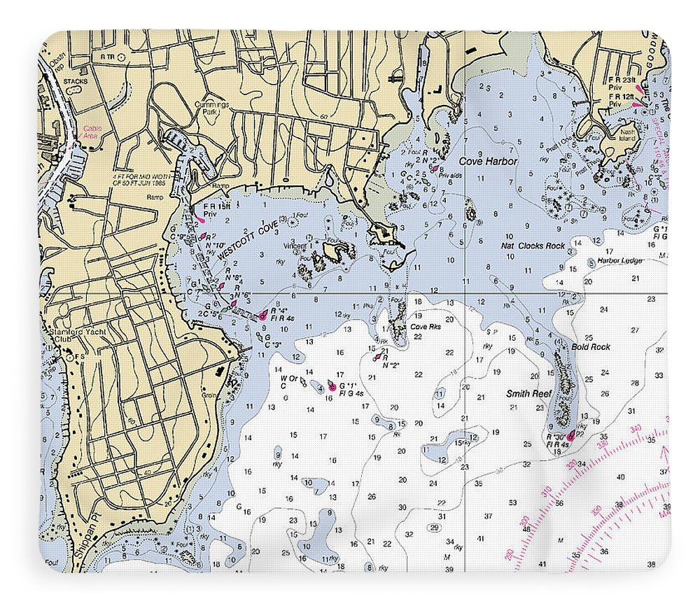 Wescott-connecticut Nautical Chart - Blanket