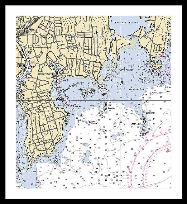 Wescott-connecticut Nautical Chart - Framed Print