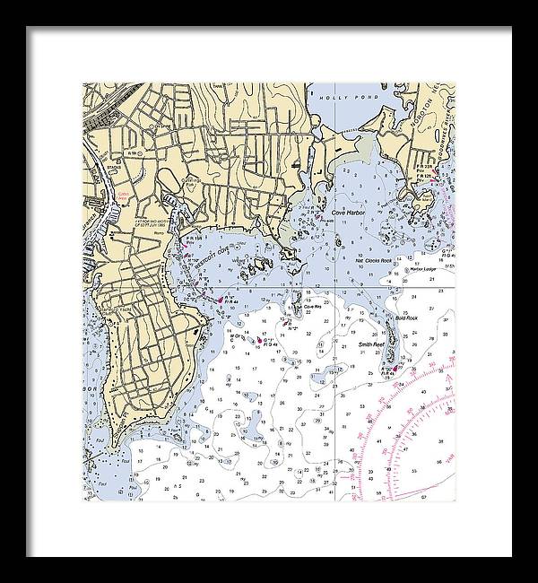 Wescott-connecticut Nautical Chart - Framed Print