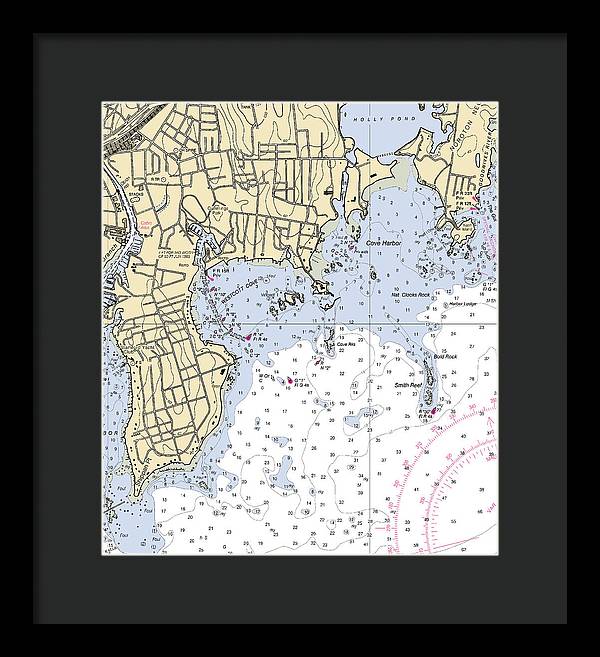 Wescott-connecticut Nautical Chart - Framed Print