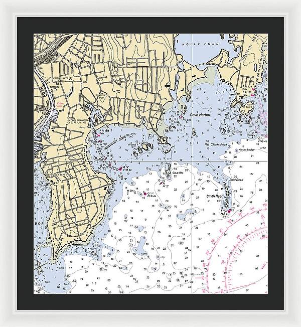 Wescott-connecticut Nautical Chart - Framed Print