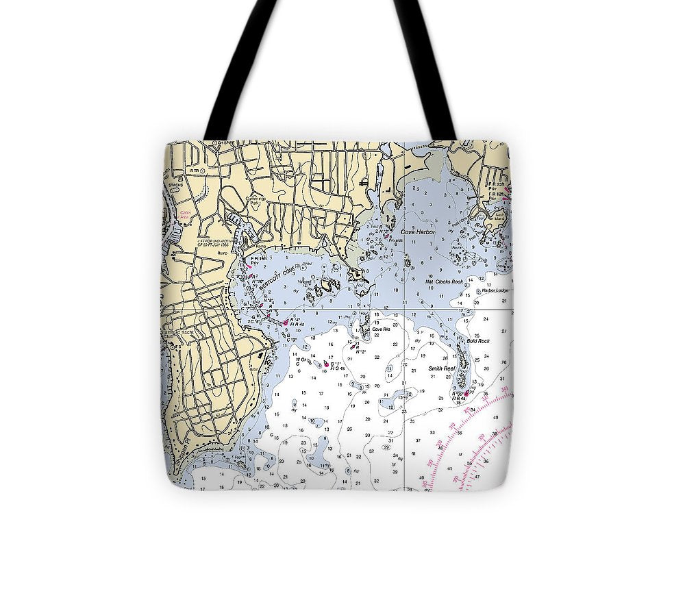 Wescott Connecticut Nautical Chart Tote Bag