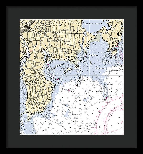 Wescott-connecticut Nautical Chart - Framed Print