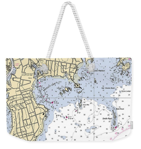 Wescott-connecticut Nautical Chart - Weekender Tote Bag