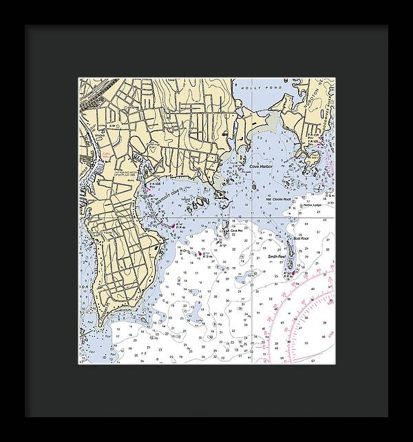 Wescott-connecticut Nautical Chart - Framed Print