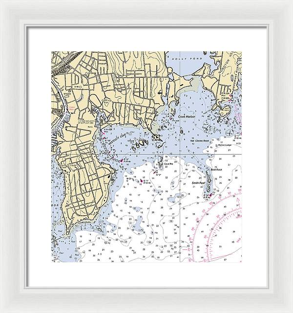 Wescott-connecticut Nautical Chart - Framed Print