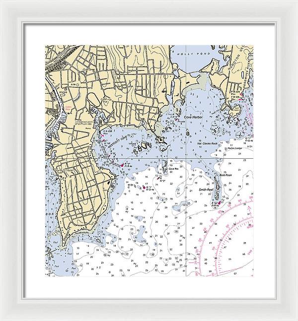 Wescott-connecticut Nautical Chart - Framed Print