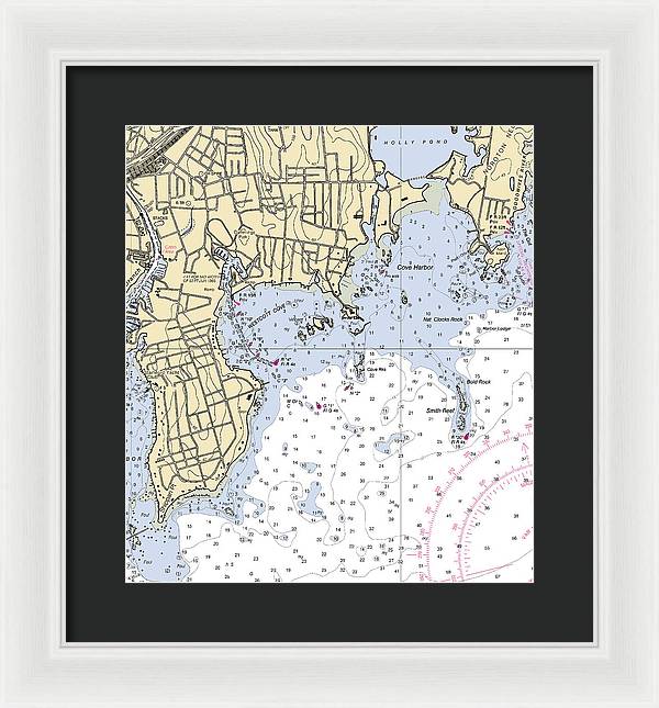 Wescott-connecticut Nautical Chart - Framed Print