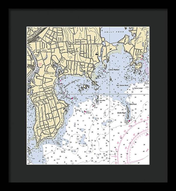 Wescott-connecticut Nautical Chart - Framed Print