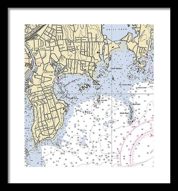 Wescott-connecticut Nautical Chart - Framed Print