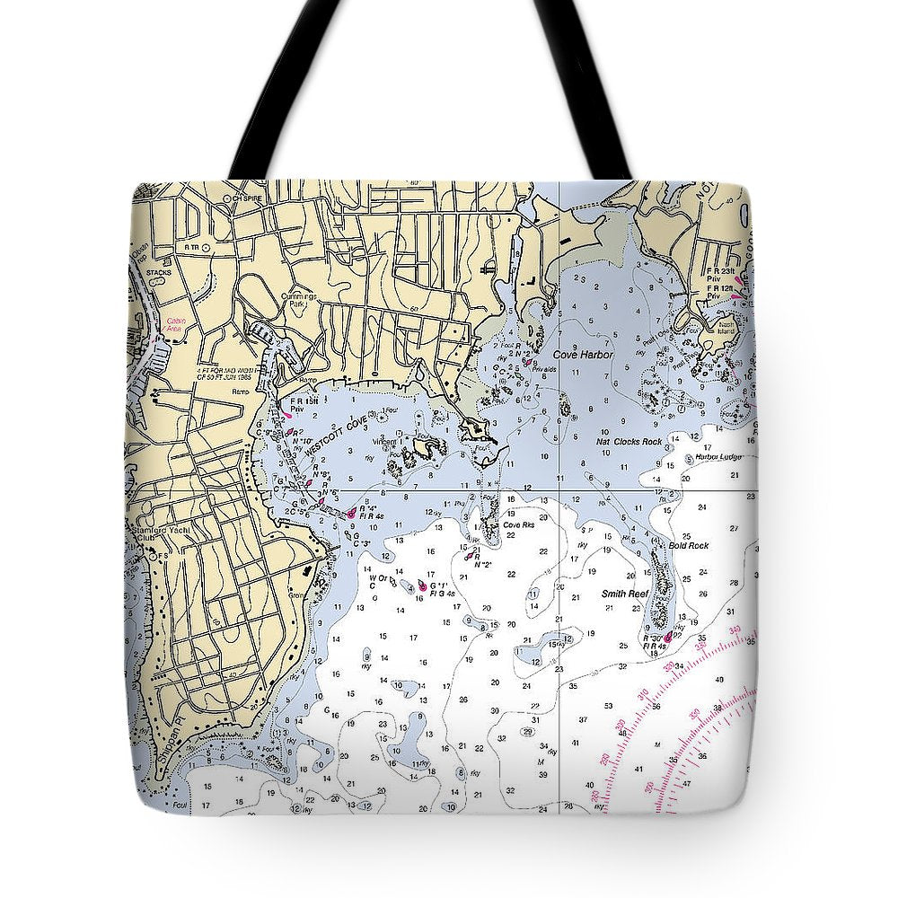 Wescott-connecticut Nautical Chart - Tote Bag