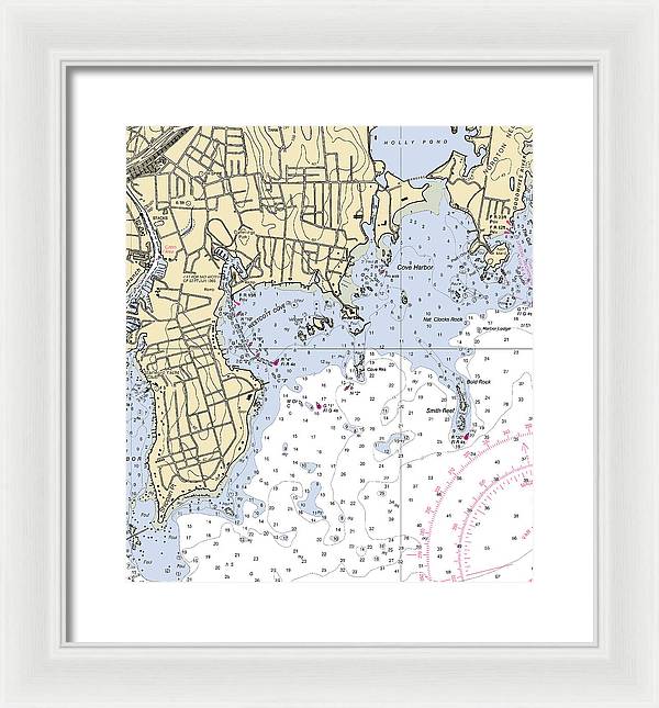 Wescott-connecticut Nautical Chart - Framed Print