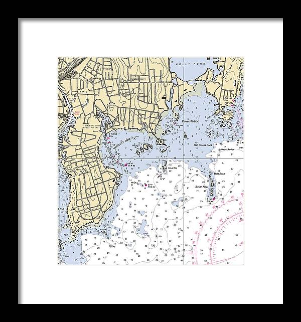 Wescott-connecticut Nautical Chart - Framed Print