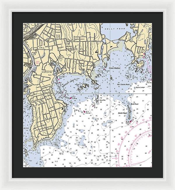 Wescott-connecticut Nautical Chart - Framed Print