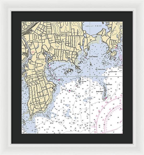 Wescott-connecticut Nautical Chart - Framed Print