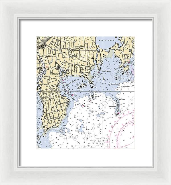 Wescott-connecticut Nautical Chart - Framed Print