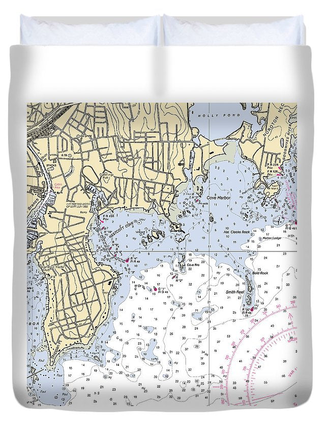 Wescott-connecticut Nautical Chart - Duvet Cover