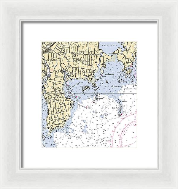 Wescott-connecticut Nautical Chart - Framed Print