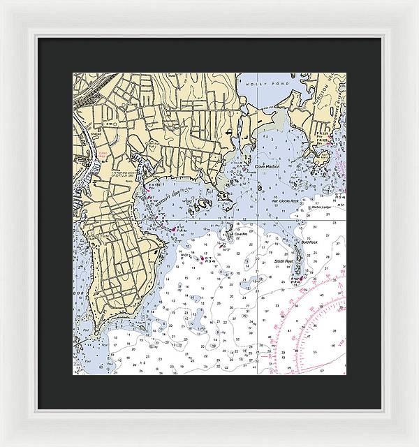 Wescott-connecticut Nautical Chart - Framed Print