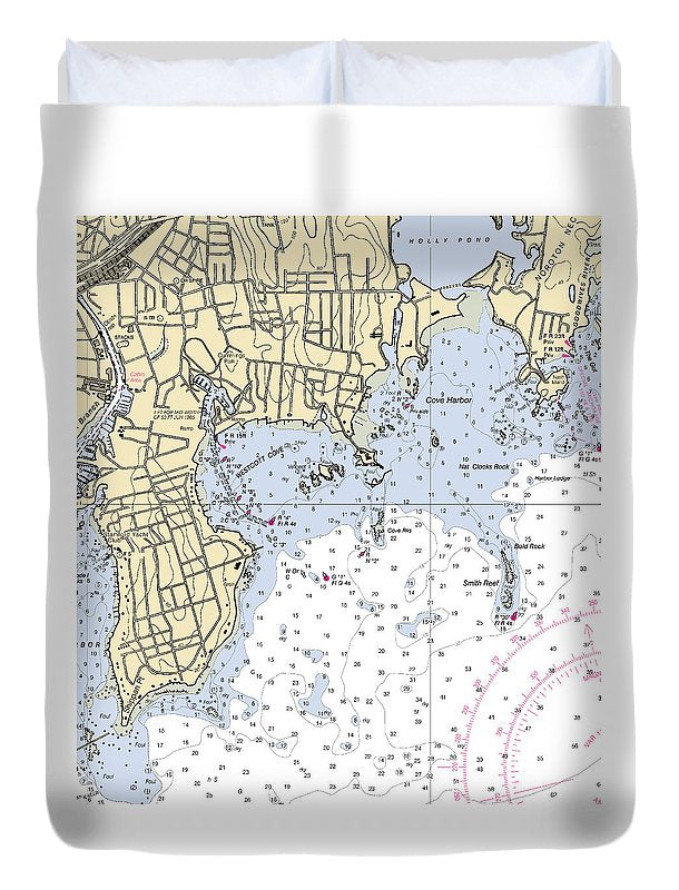 Wescott-connecticut Nautical Chart - Duvet Cover