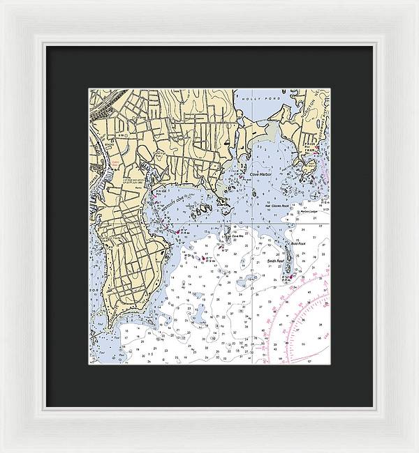 Wescott-connecticut Nautical Chart - Framed Print