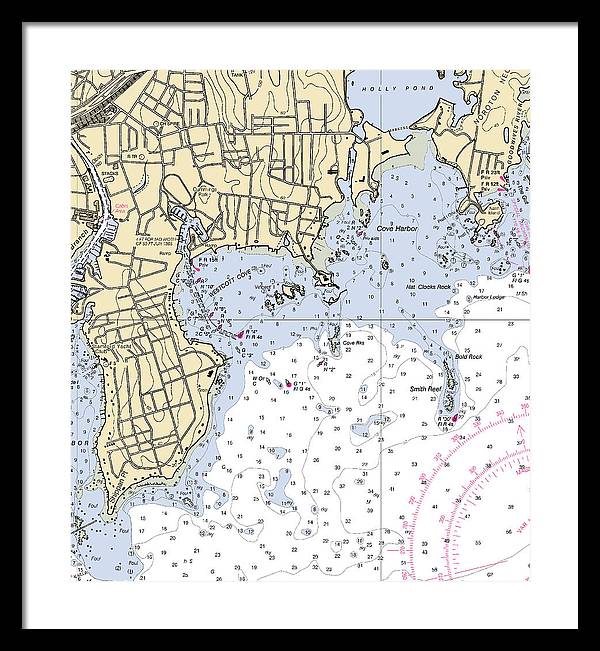 Wescott-connecticut Nautical Chart - Framed Print