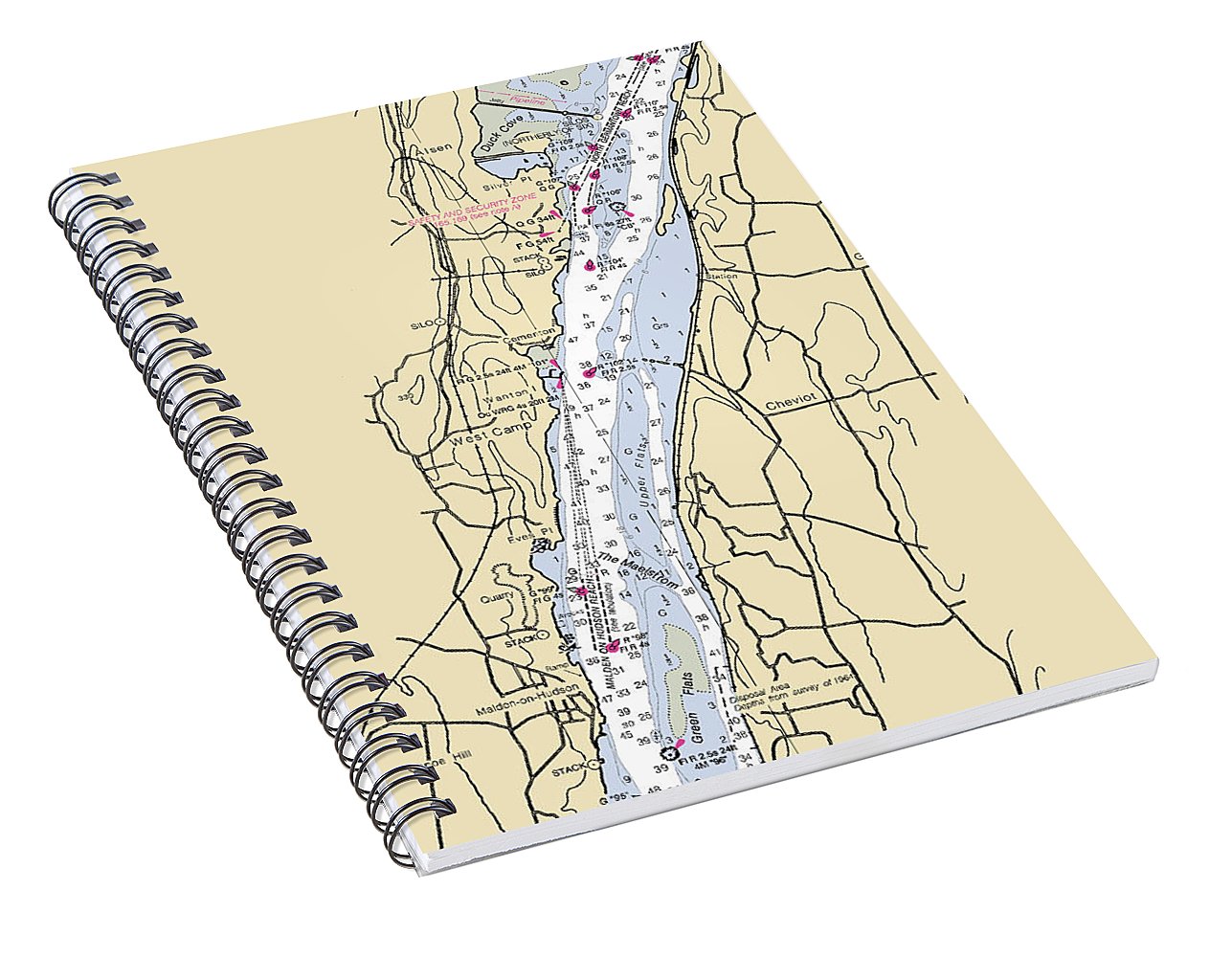 West Camp-new York Nautical Chart - Spiral Notebook