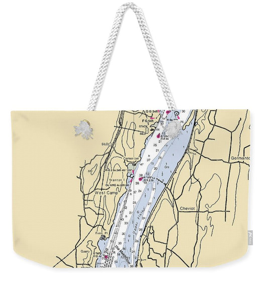 West Camp-new York Nautical Chart - Weekender Tote Bag