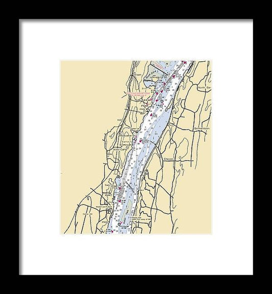A beuatiful Framed Print of the West Camp-New York Nautical Chart by SeaKoast
