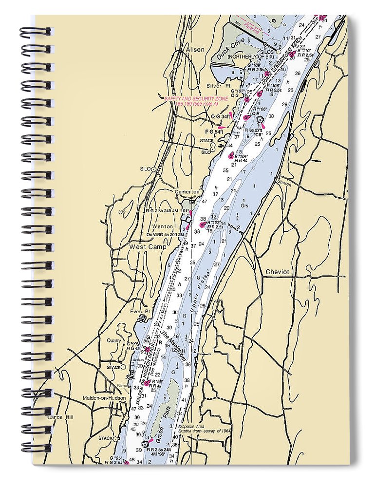 West Camp New York Nautical Chart Spiral Notebook