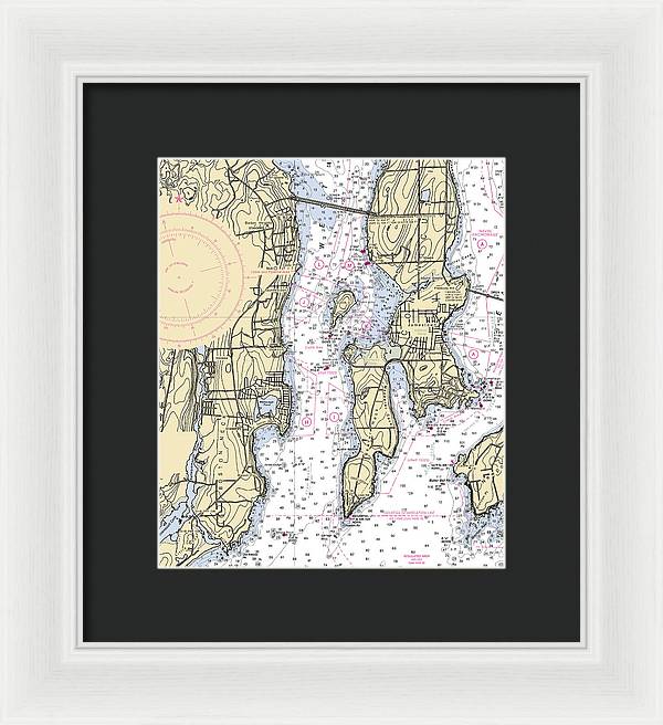 West Passage-rhode Island Nautical Chart - Framed Print