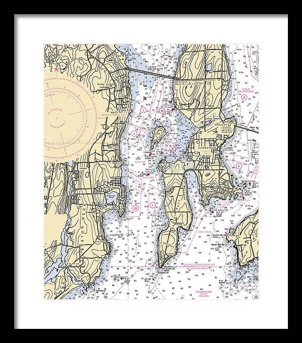 West Passage-rhode Island Nautical Chart - Framed Print