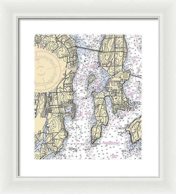 West Passage-rhode Island Nautical Chart - Framed Print