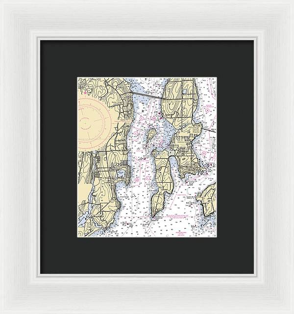 West Passage-rhode Island Nautical Chart - Framed Print