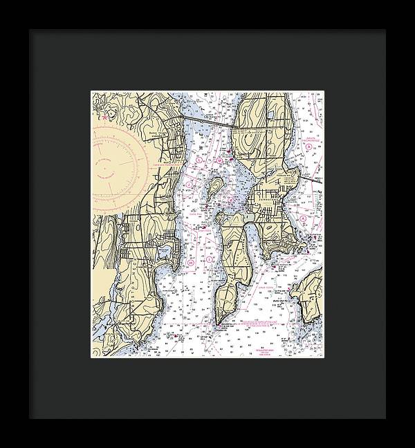 West Passage-rhode Island Nautical Chart - Framed Print