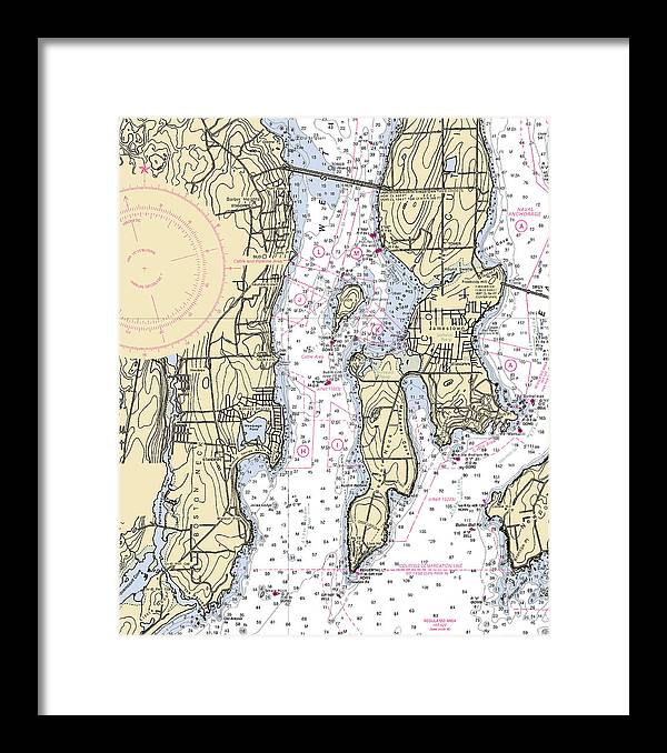 West Passage-rhode Island Nautical Chart - Framed Print