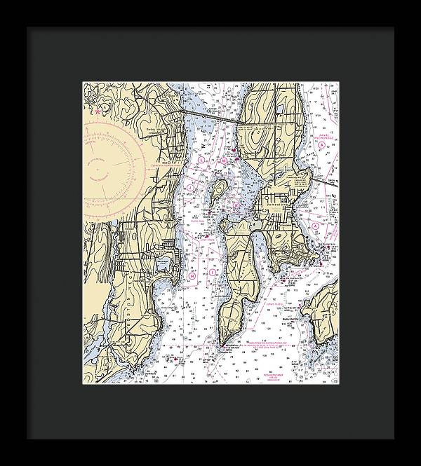 West Passage-rhode Island Nautical Chart - Framed Print