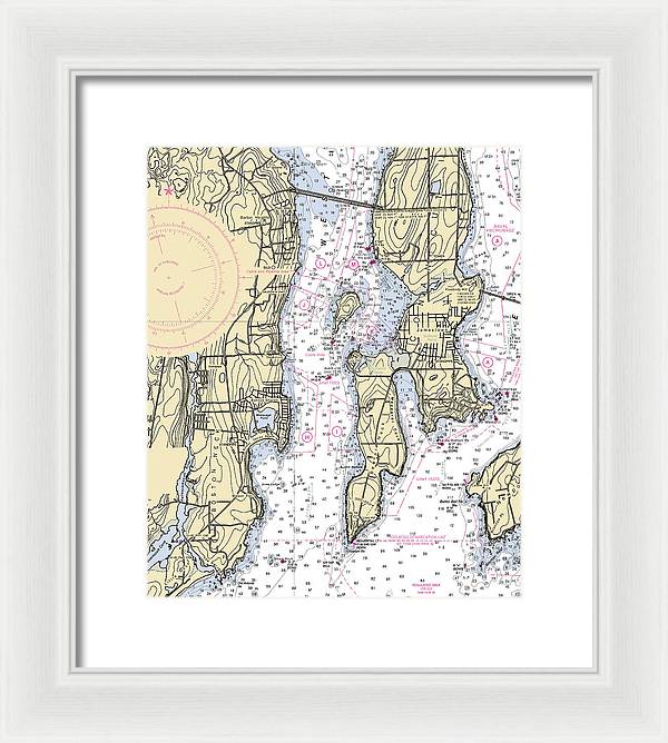 West Passage-rhode Island Nautical Chart - Framed Print