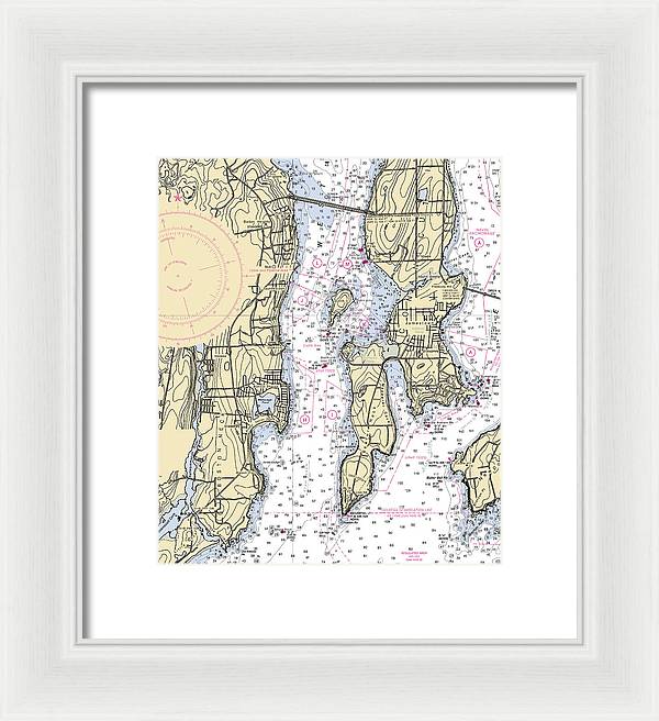 West Passage-rhode Island Nautical Chart - Framed Print